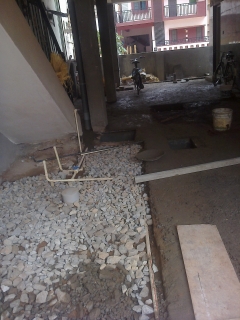 Concreting ground floor parking