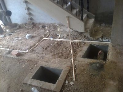 Plumbing lines in ground floor 4