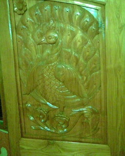 Teak Door Design 2 Peacock