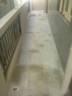 Rough granite tiles for passage