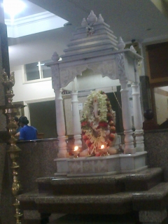 Puja room with Marble stone