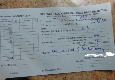 Deposit slip