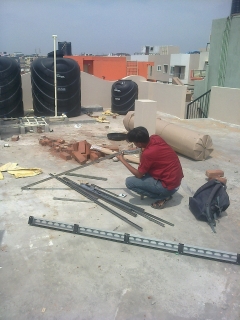 Solar water heater fixing